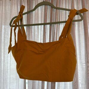 Yellow- Tie  Crop Top